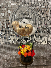 Customized Hot Air Balloon Box (Flowers with Chocolates)